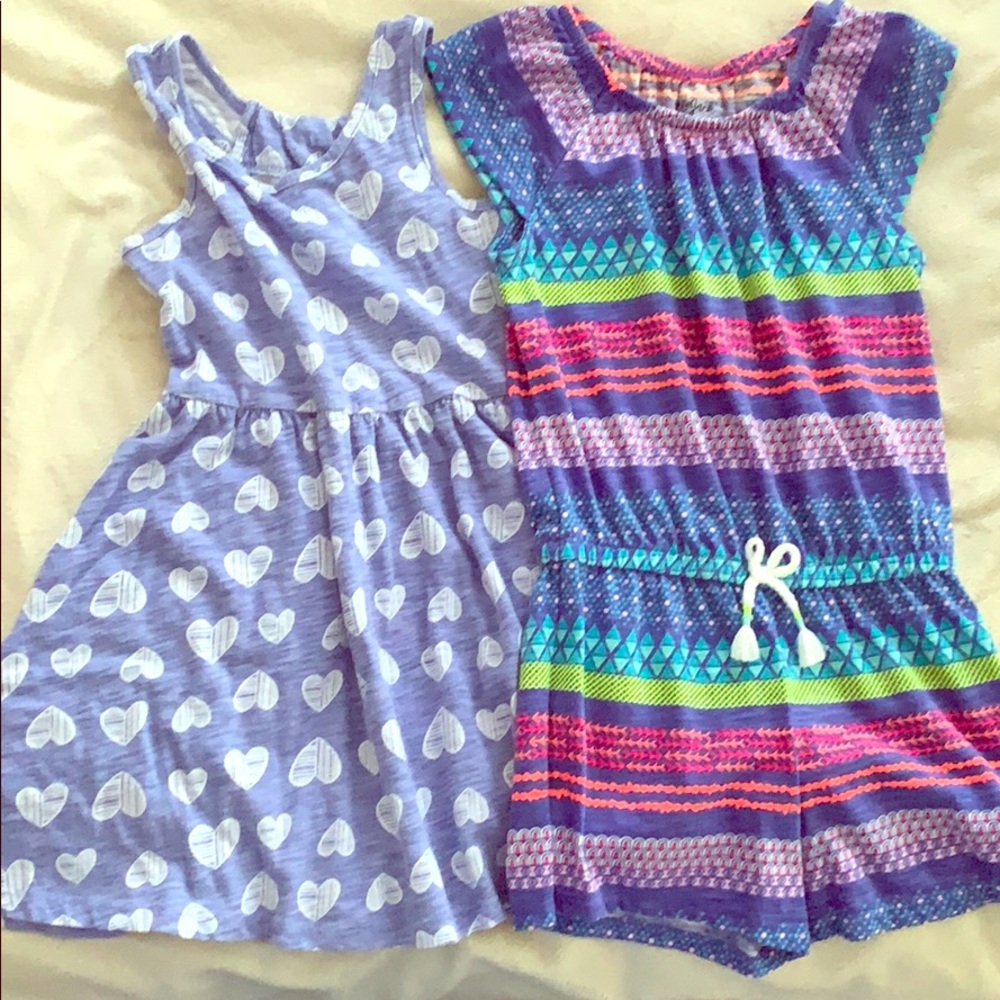 Sweet heart dress and colorful romper